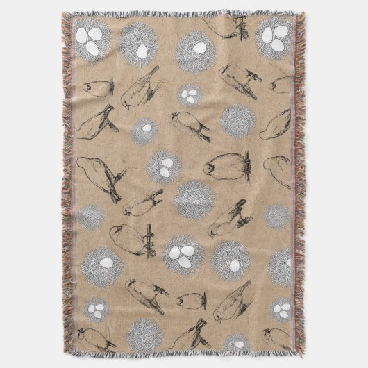  vogels en nestkraft Brown Deken (Voorkant Verticaal)