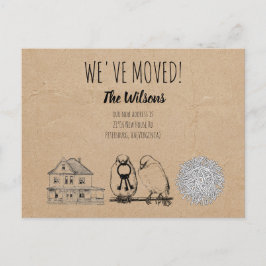  vogels en nestkraft Brown Feestdagenkaart