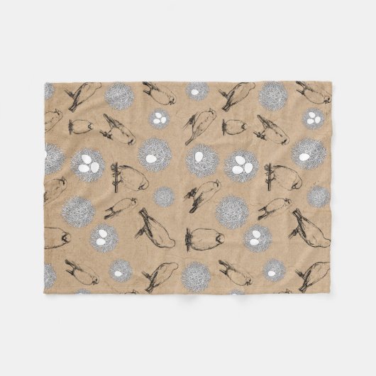  vogels en nestkraft Brown Fleece Deken (Voorkant (Horizontaal))