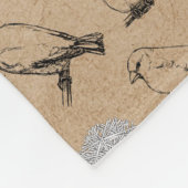  vogels en nestkraft Brown Fleece Deken (Hoek)