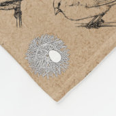  vogels en nestkraft Brown Fleece Deken (Hoek)