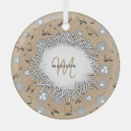  vogels en nestkraft Brown Glas Ornament