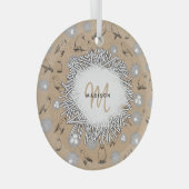 vogels en nestkraft Brown Glas Ornament (Voorkant Rechts)