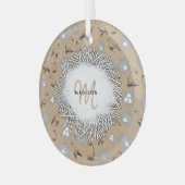 vogels en nestkraft Brown Glas Ornament (Voorkant links)