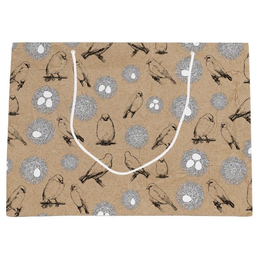  vogels en nestkraft Brown Groot Cadeauzakje (Voorkant)