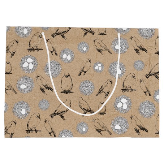  vogels en nestkraft Brown Groot Cadeauzakje (Achterkant)