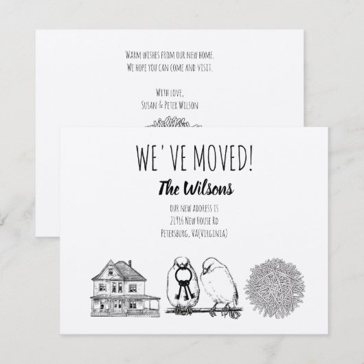 vogels en nestkraft Brown Kaart (Voorkant / Achterkant)