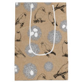  vogels en nestkraft Brown Medium Cadeauzakje (Achterkant)