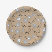  vogels en nestkraft Brown Papieren Bordje (Voorkant)