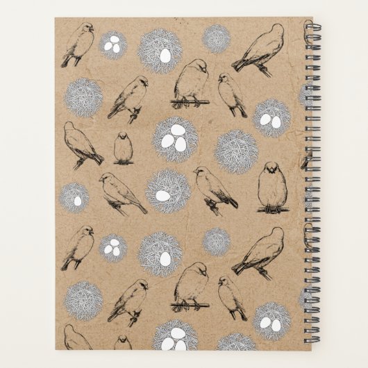 vogels en nestkraft Brown Planner (Achterkant)