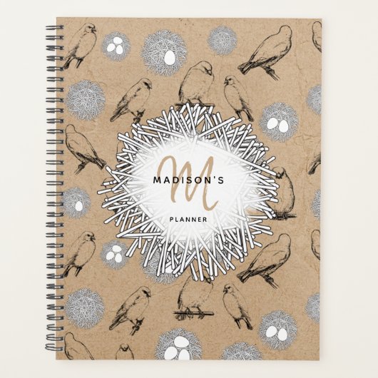  vogels en nestkraft Brown Planner (Voorkant)