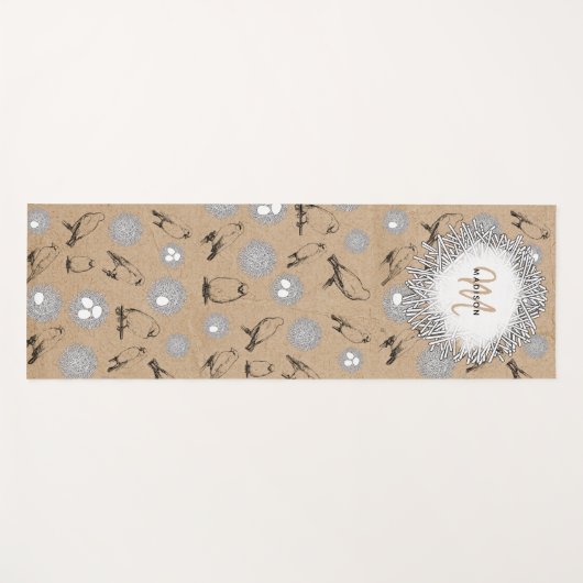  vogels en nestkraft Brown Yogamat (Voorkant (horizontaal))