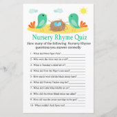 Vogels en nestnestsery Rhyme Quiz-baby shower (Voorkant)