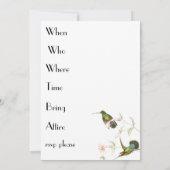 Vogels en nestvogels Uitnodiging tot Baby shower (Achterkant)