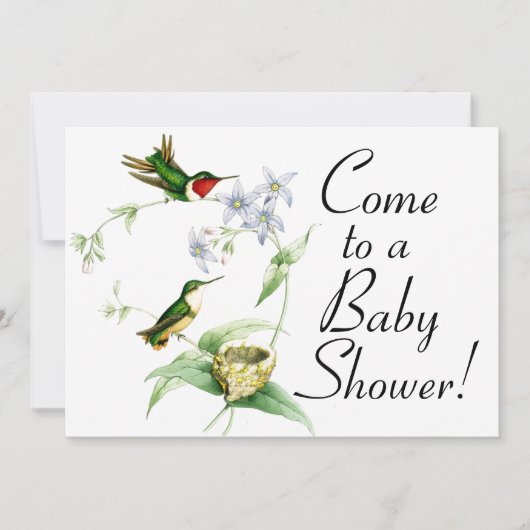 Vogels en nestvogels Uitnodiging tot Baby shower (Voorkant)
