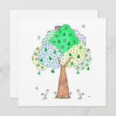 Vogels en perenbomen - Initiaal van haring Feestdagenkaart (Voorkant / Achterkant)