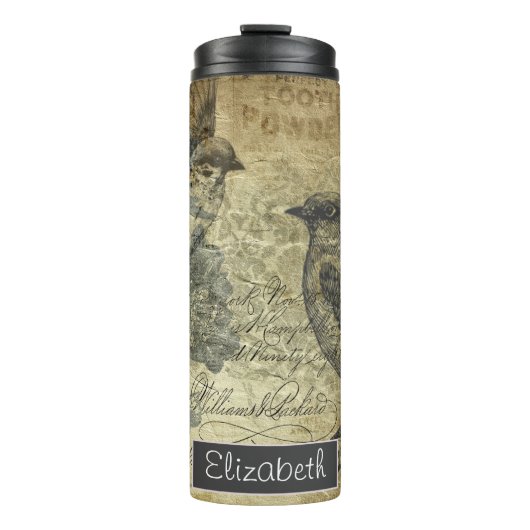  vogels en perkamenten thermosbeker (Voorkant)