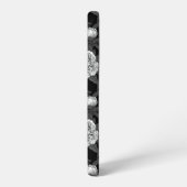 Vogels en pioenbloemen monochroom, grijs samsung galaxy hoesje (Linkerkant)