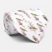 Vogels en prachtige wilde bloemen stropdas (Opgerold)