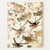 vogels en roze bloemen planner (Achterkant)