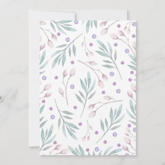 Vogels en Roze Bloemen Woodland Verjaardagsfeest Kaart (Achterkant)