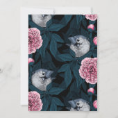 Vogels en roze pioenbloemen met bladeren (Voorkant)