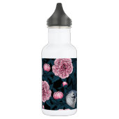 Vogels en roze pioenbloemen met bladeren waterfles (Links)