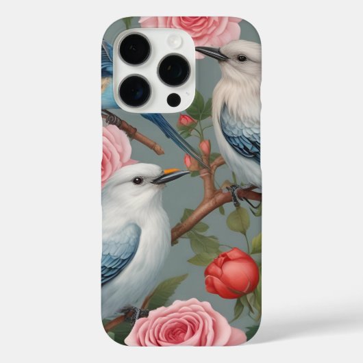 Vogels en Rozen iPhone 16 Pro Hoesje (Achterkant)