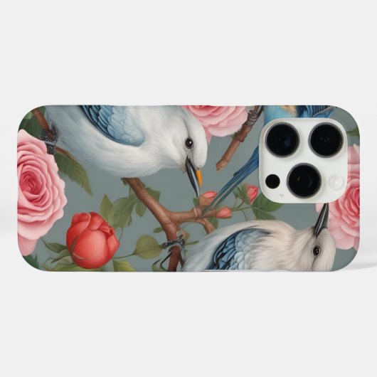 Vogels en Rozen iPhone 16 Pro Hoesje (Achterkant (horizontaal))