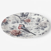 Vogels en Rozen Papieren Bordje (Gekanteld)