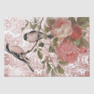  vogels en Rozen Shabby Chic Tissue Paper Tissuepapier