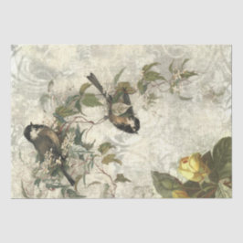  vogels en Rozen Shabby Chic Tissue Paper Tissuepapier