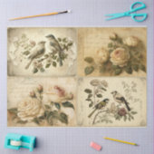 Vogels en Rozen uit Frankrijk Tissuepapier (Craft)