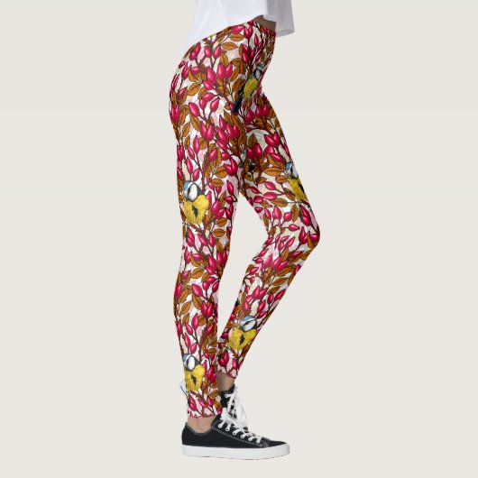 Vogels en rozen van honden leggings (Rechts)
