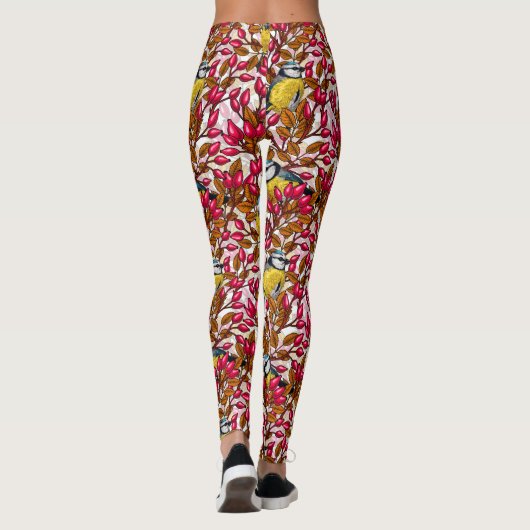 Vogels en rozen van honden leggings (Achterkant)
