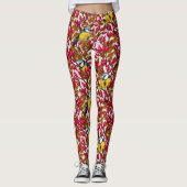 Vogels en rozen van honden leggings (Voorkant)