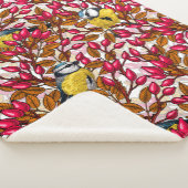 Vogels en rozen van honden sherpa deken (3/4)