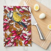 Vogels en rozen van honden theedoek (Quarter Fold)