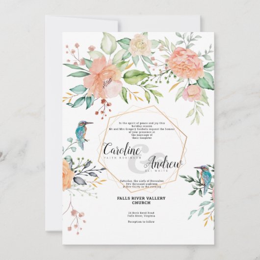 Vogels en Rozen - Weddenschapskaart Kaart (Voorkant)