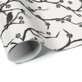 Vogels en Sakura Branches Japans schilderen Cadeaupapier (Rol Hoek)