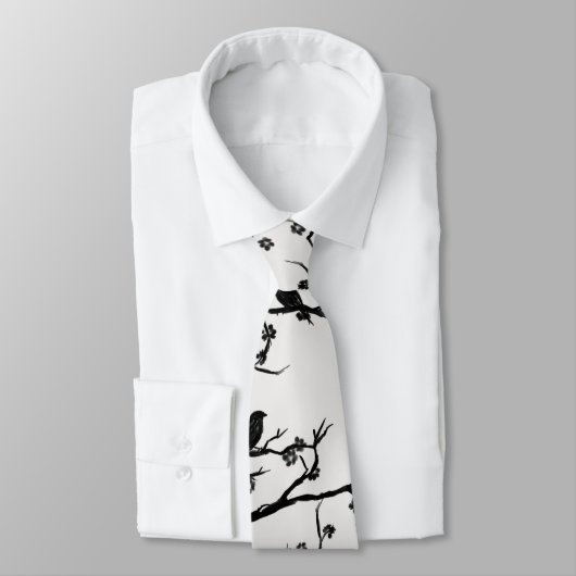 Vogels en Sakura Branches Japans schilderen Stropdas (Gebonden)