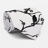 Vogels en Sakura Branches Japans schilderen Stropdas (Opgerold)