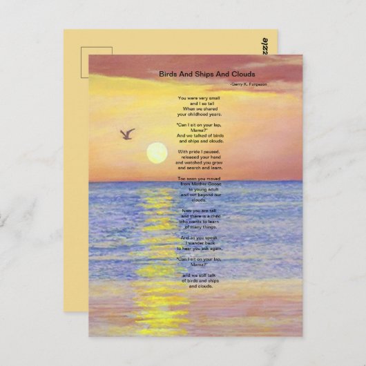 VOGELS EN SCHEPEN EN BRIEFKAART VAN KLEUTEN (Voorkant / Achterkant)