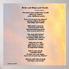 "VOGELS EN SCHEPEN EN GEZINSLEUTELDE POEM-POSTER" POSTER