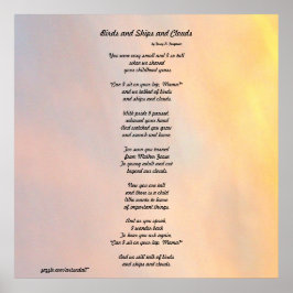 "VOGELS EN SCHEPEN EN GEZINSLEUTELDE POEM-POSTER" POSTER