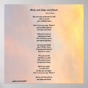 "VOGELS EN SCHEPEN EN GEZINSLEUTELDE POEM-POSTER" POSTER
