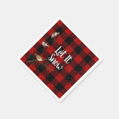 Vogels en sneeuwvlokken op buffelplein servet (Hoek)