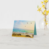 Vogels en Strand Kaart (Gele Bloem)