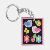 VOGELS EN STROMEN PATROON SLEUTELHANGER (Voorkant Links)