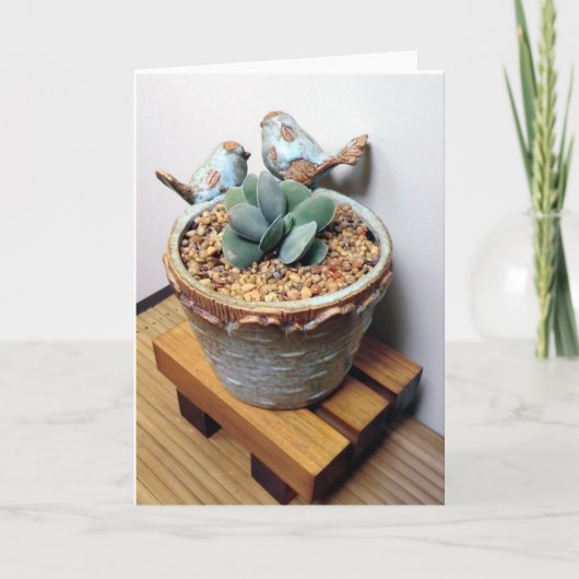 Vogels en Succulents Notecard Kaart (Voorkant)